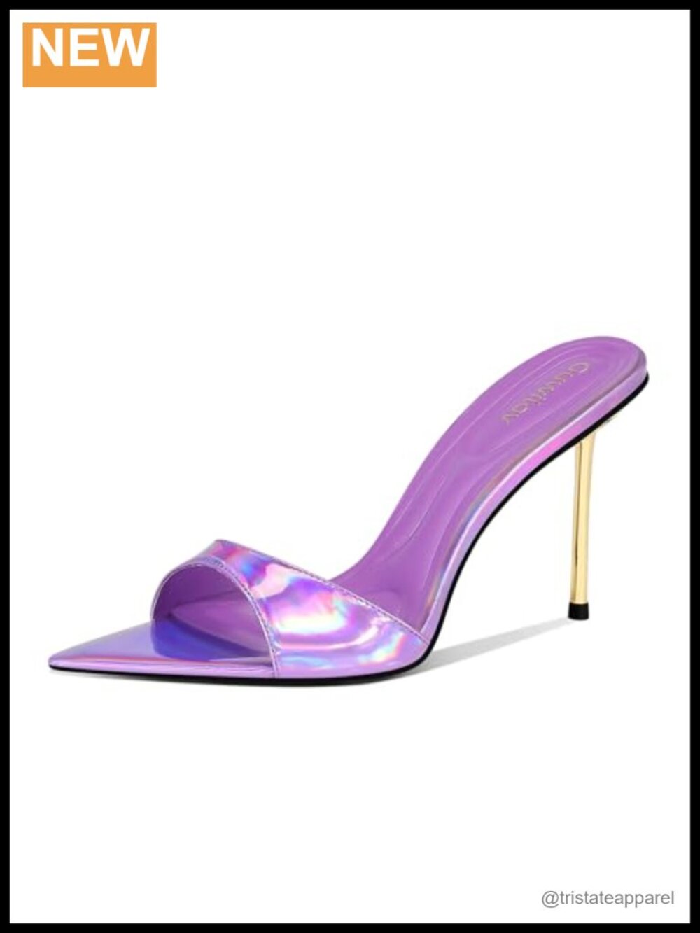 Women's Faux Leather Pointed Toe Stiletto High Heel Ankle Strap Sandals